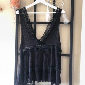 Free People black lace blouse